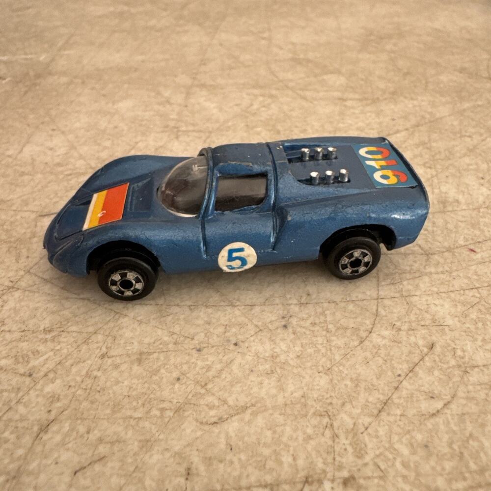 Vintage Zylmex Zee Toys Porsche 910 Blue -Excellent Condition Loose 1/64